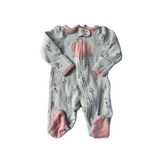 Carters Girls Turquoise | pink | Flowers Pajamas Size: Newborn Turquoise | pink | Flowers