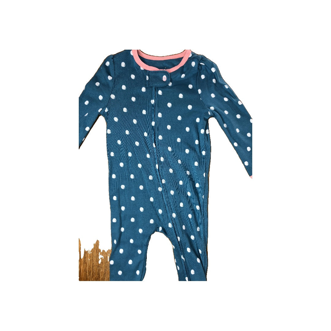 Cloud Island Girls Turquoise | pink | polka dot Pajamas Size: 6-9 months Turquoise | pink | polka dot