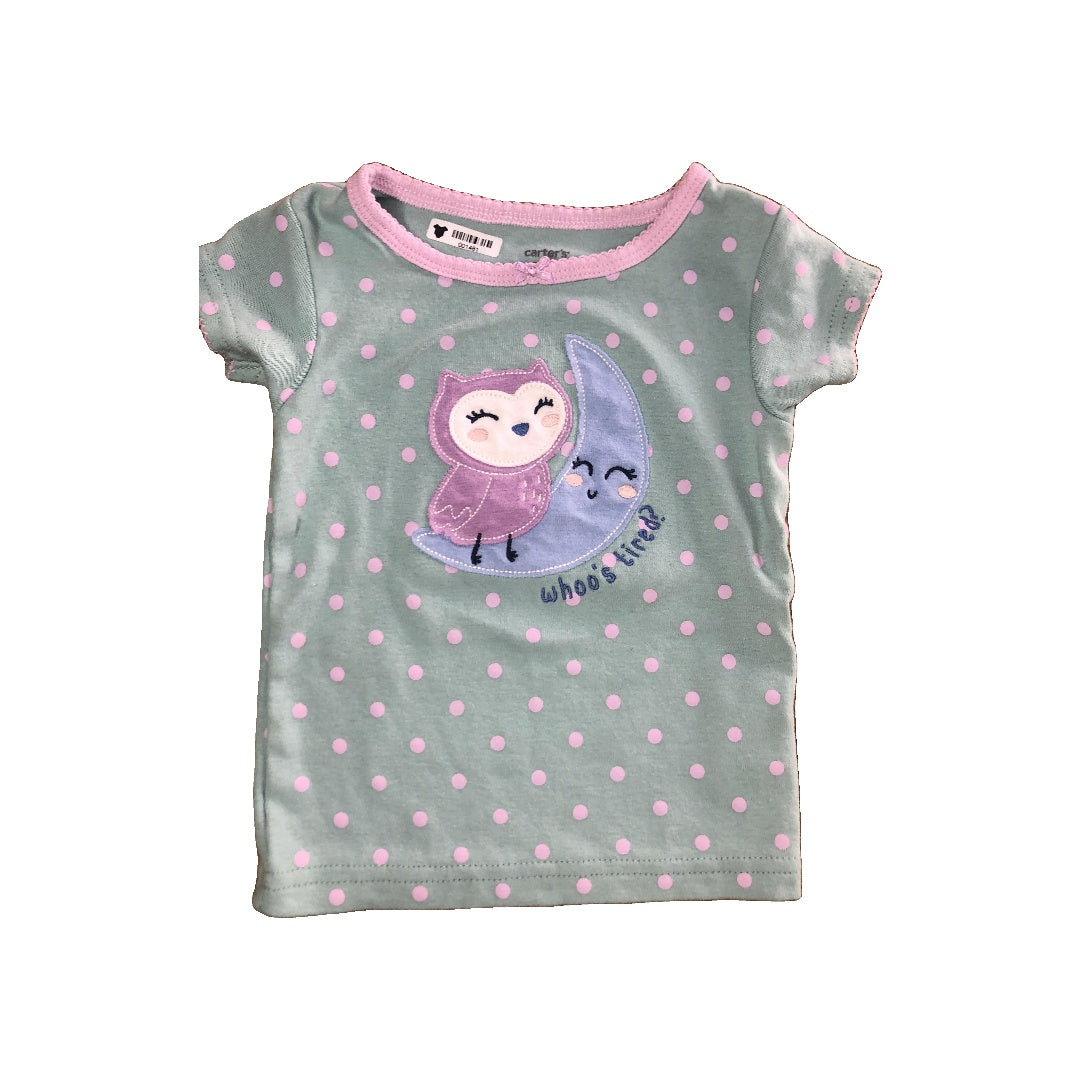 Carters Girls Turquoise | pink | polka dot Pajamas Size: 6-12 months Turquoise | pink | polka dot