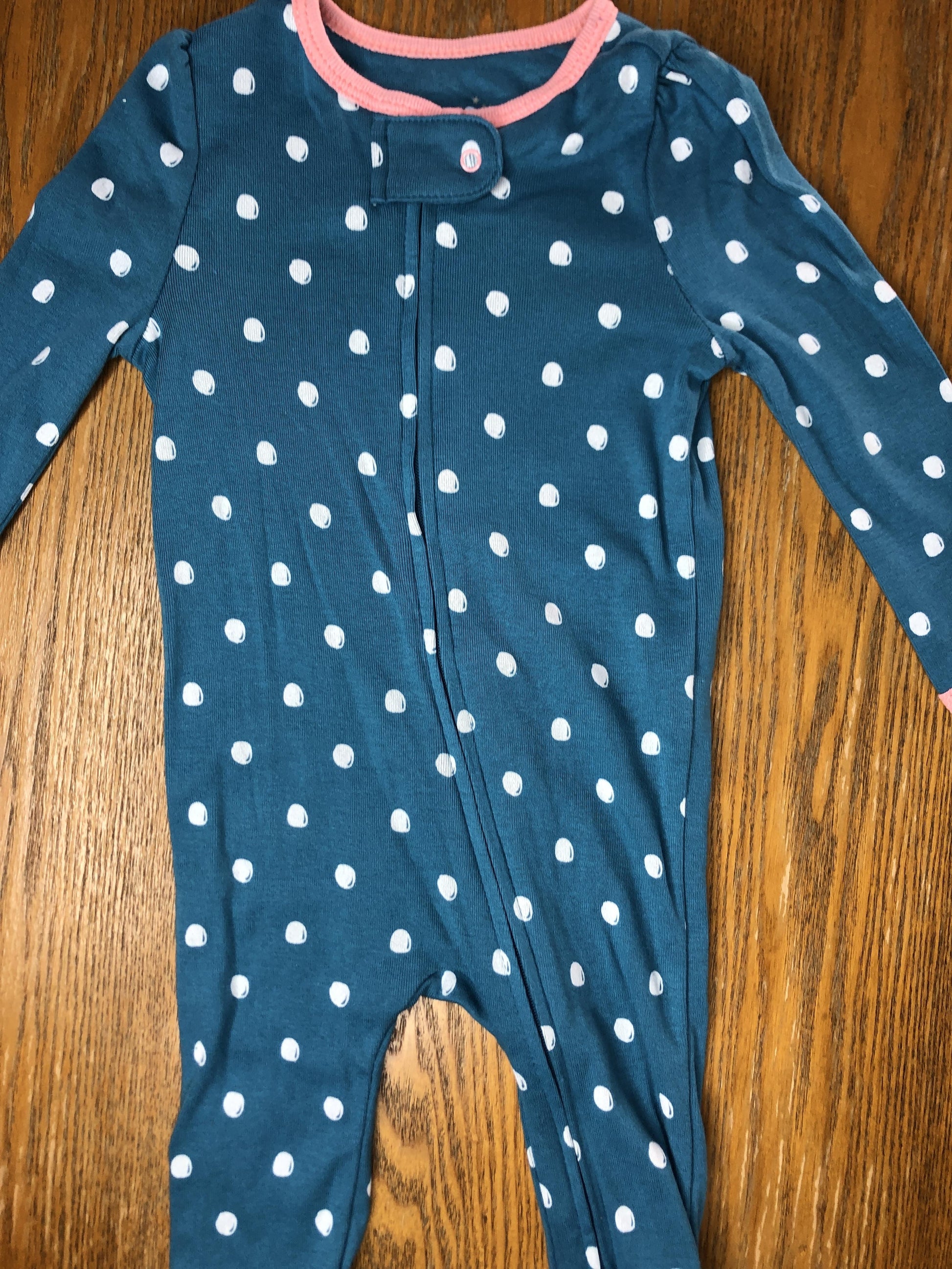 Cloud Island Girls Turquoise | pink | polka dot Pajamas Size: 6-9 months Turquoise | pink | polka dot