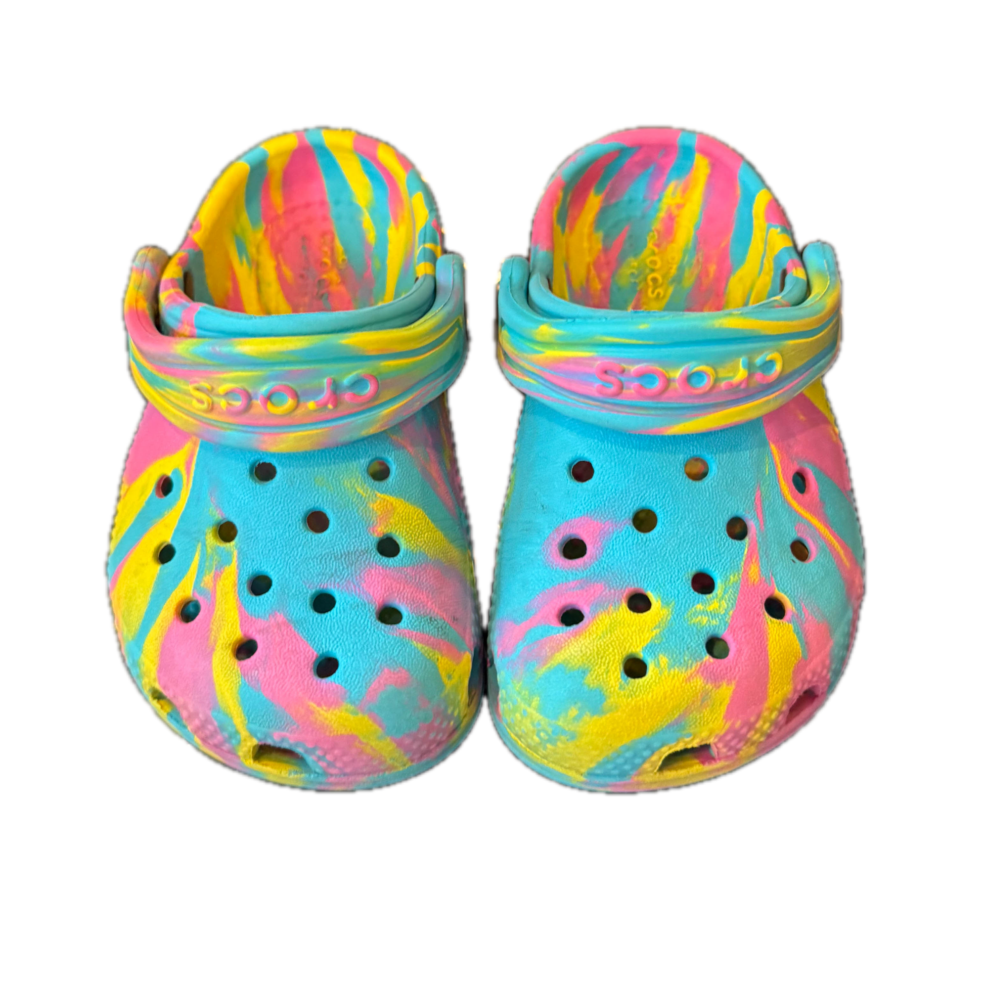 Crocs Girls Turquoise | Pink | Yellow Shoes Size: 6 Toddler Turquoise | Pink | Yellow