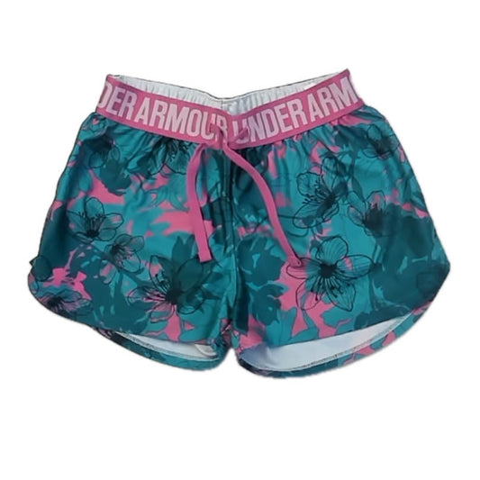 Under Armour Girls Turquoise | Pink Athletic Shorts Size: 8 Years Turquoise | Pink