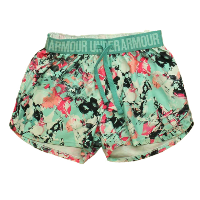 Under Armour Girls Turquoise | Pink Athletic Shorts Size: 10-12 Years