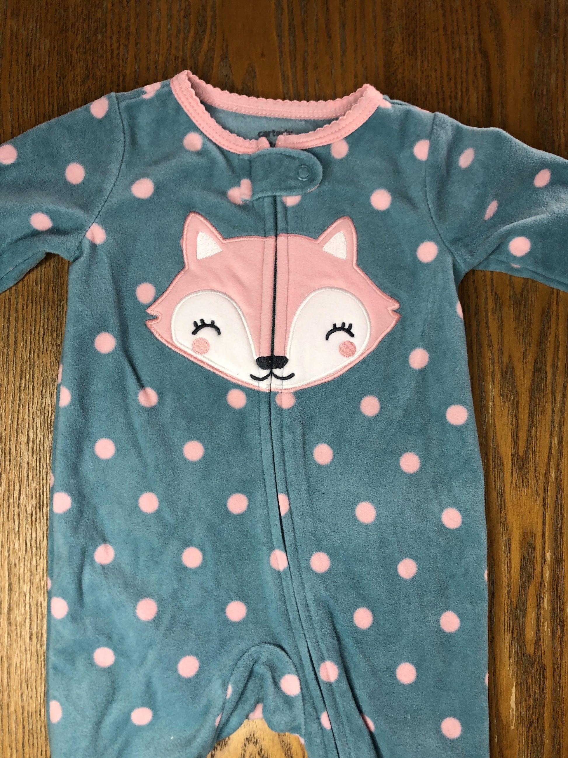 Carters Girls Turquoise | pink Pajamas Size: 0-3 months Turquoise | pink