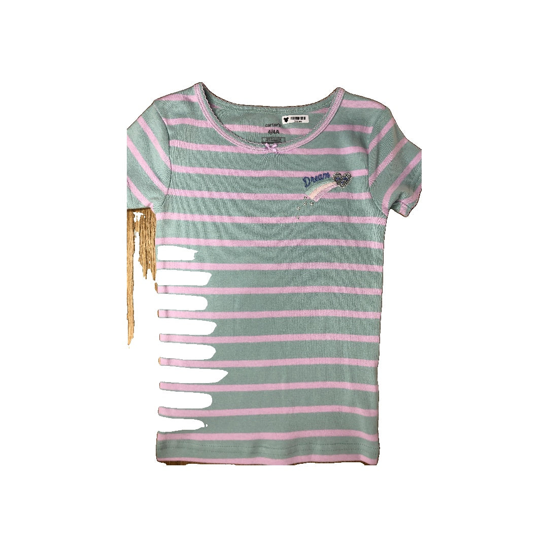 Carters Girls Turquoise | pink Pajamas Size: 4T Turquoise | pink