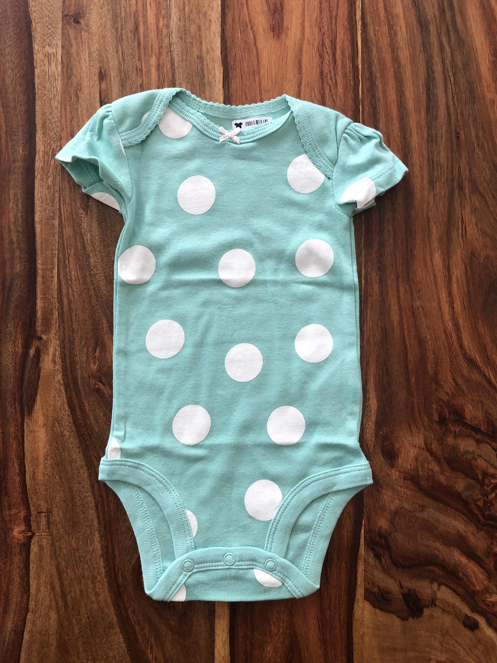 Carters Girls Turquoise | polka dot Onesie Size: 3 months Turquoise | polka dot
