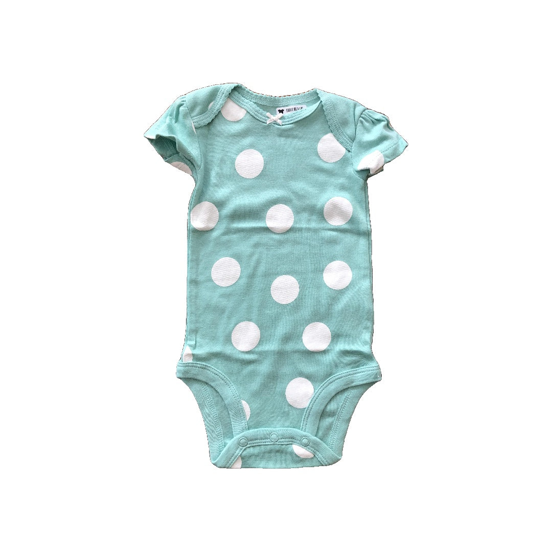 Carters Girls Turquoise | polka dot Onesie Size: 3 months Turquoise | polka dot