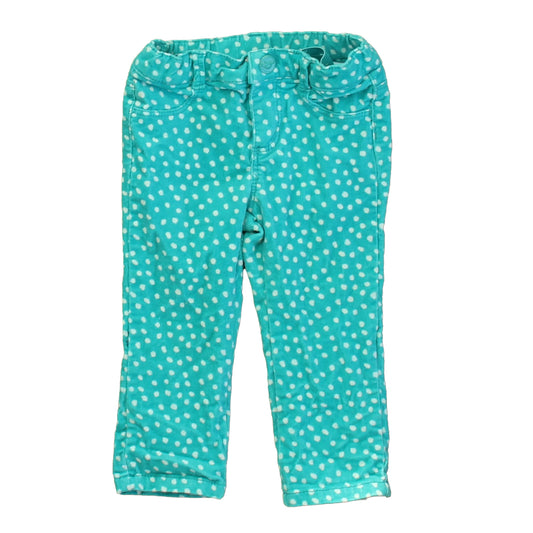 Gymboree Girls Turquoise Polka Dots Corduroy Pants Size: 12-18 Months Turquoise Polka Dots
