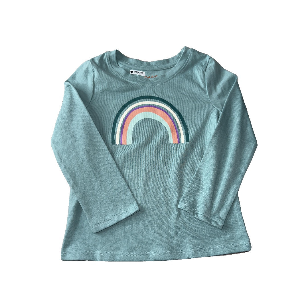 Cat & Jack Girls Turquoise | Rainbow Long Sleeve Shirt Size: 3T Turquoise | Rainbow
