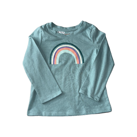 Cat & Jack Girls Turquoise | Rainbow Long Sleeve Shirt Size: 3T Turquoise | Rainbow
