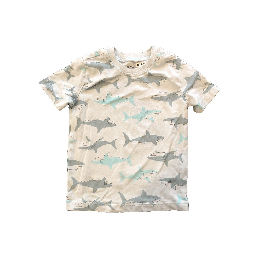 Carters Boys Turquoise | Sharks T-Shirt Size: 18 months Turquoise | Sharks