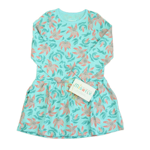 Mightly Girls Turquoise Tiger Lily Dress Size: 2-5T Turquoise Tiger Lily