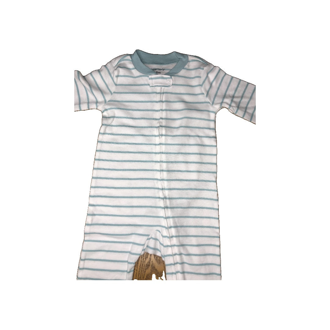 Carters Unisex Turquoise | White | Striped Pajamas Size: 9 months Turquoise | White | Striped