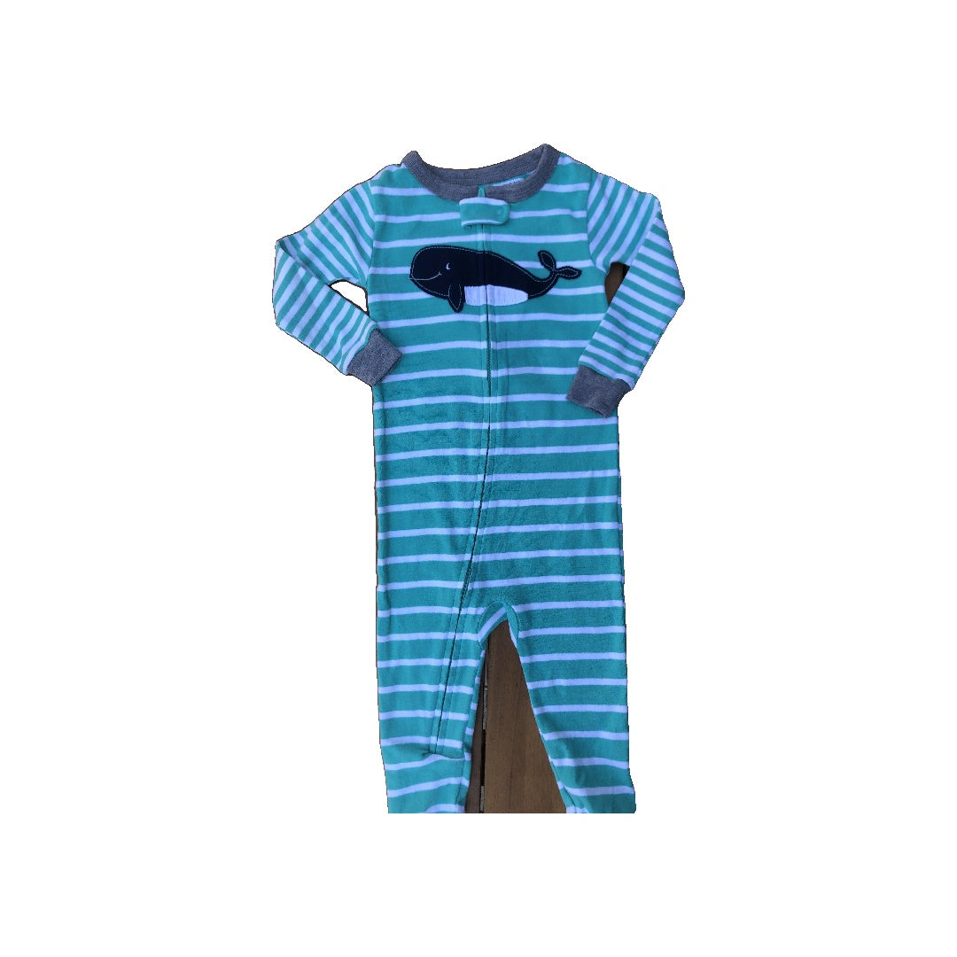 Carters Boys Turquoise | White | Striped Pajamas Size: 12-18 months Turquoise | White | Striped
