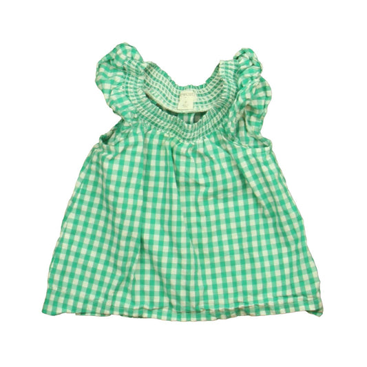 Crewcuts Girls Turquoise White Blouse Size: 2T Turquoise White