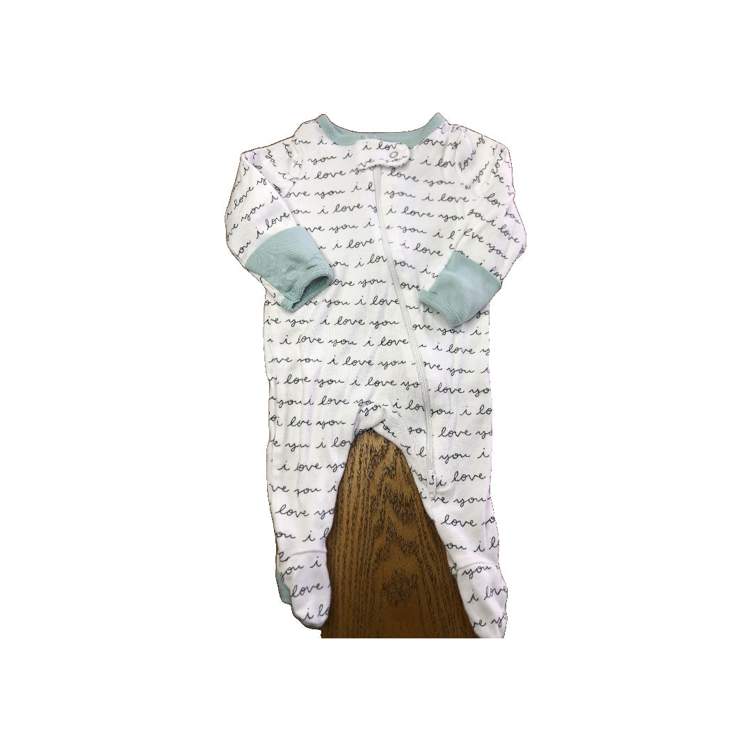 Carters Unisex Turquoise | White Pajamas Size: Newborn Turquoise | White