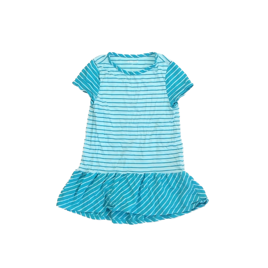 Lands' End Girls Turquoise Dress Size: 6-7 Years Turquoise