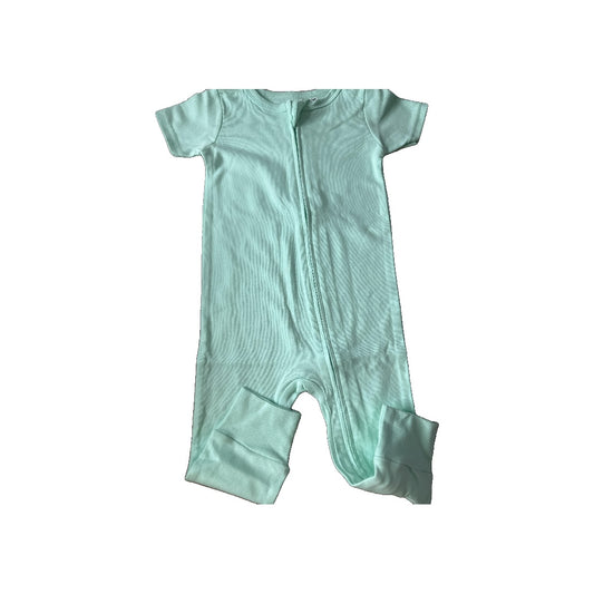 Aablexema Unisex Turquoise Button Down Short Sleeve Size: 12-18 months Turquoise