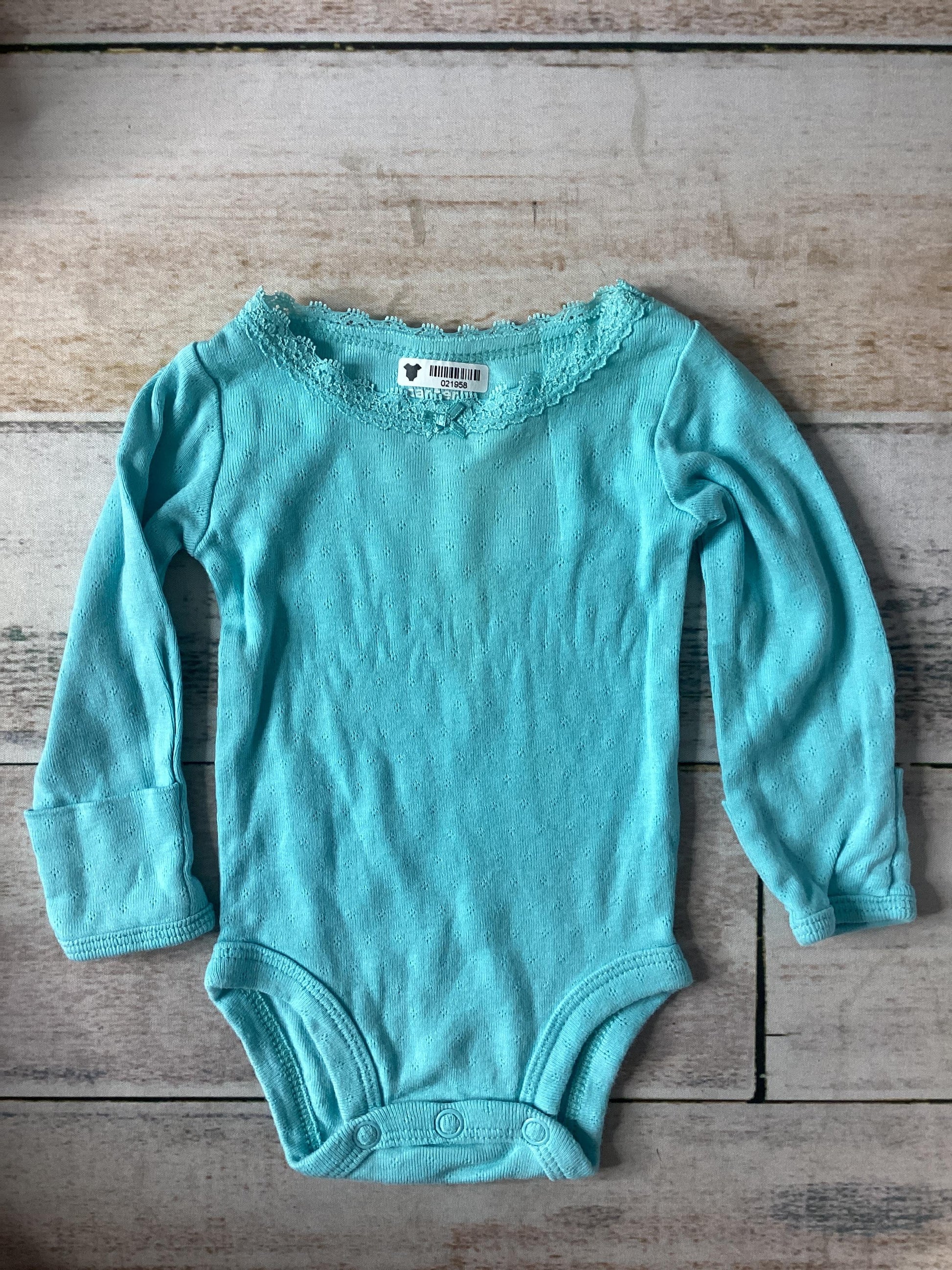 Unisex Turquoise Long Sleeve Outfit Size: Newborn Turquoise