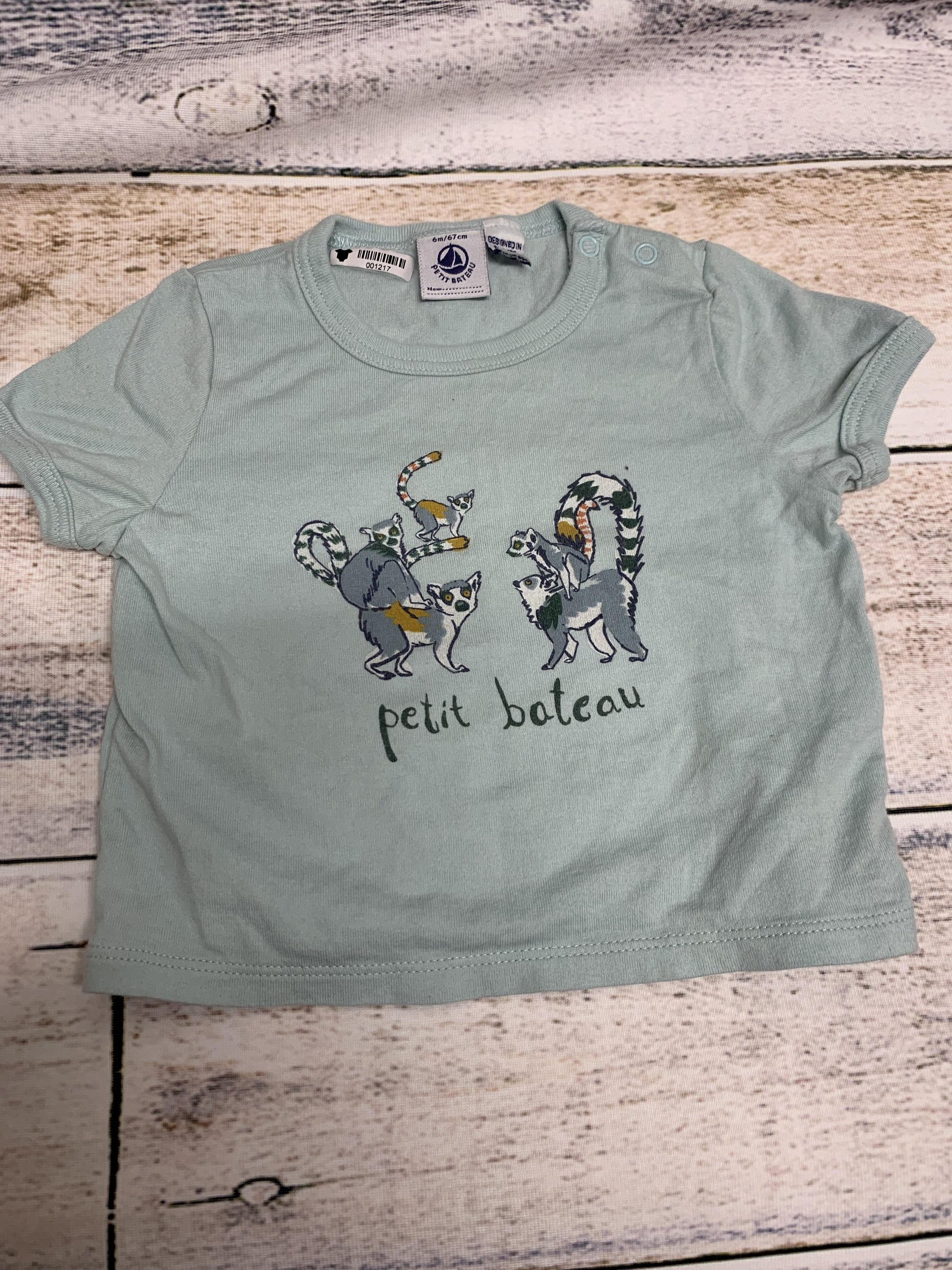 Petit Bateau Girls Turquoise T-Shirt Size: 3-6 months Turquoise