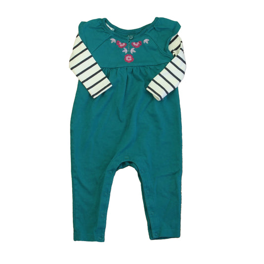 Tea Girls Turquoise Long Sleeve Outfit Size: 6-9 Months Turquoise