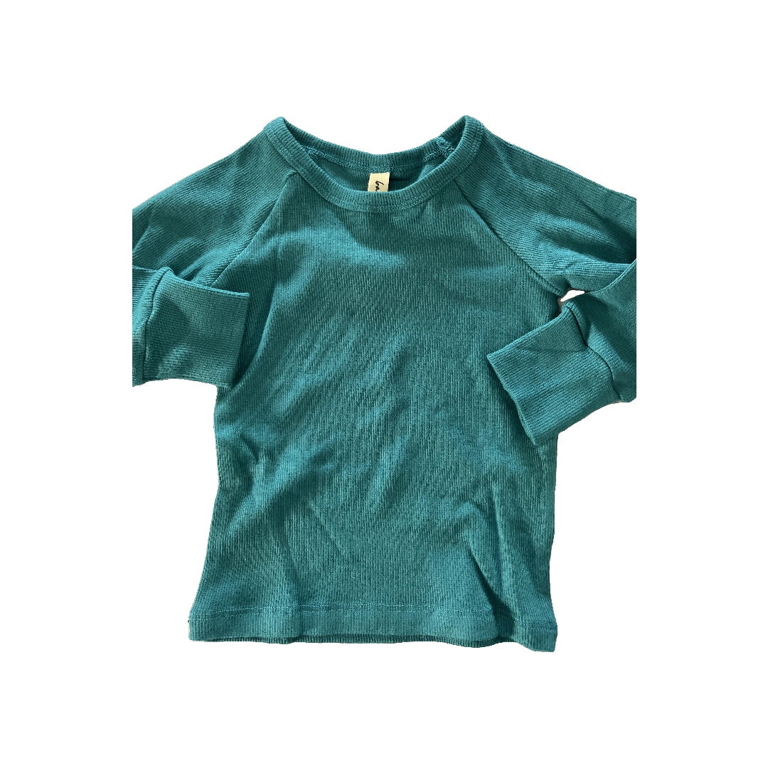 BabySprouts co Unisex Turquoise Long Sleeve T-Shirt Size: 6-12 months Turquoise