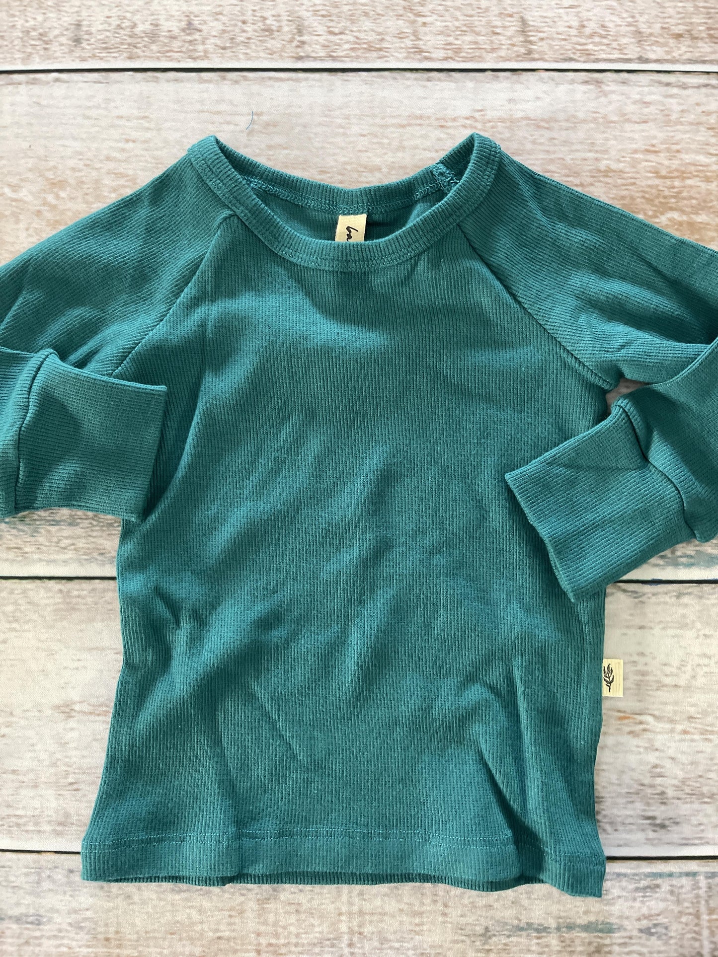 BabySprouts co Unisex Turquoise Long Sleeve T-Shirt Size: 6-12 months Turquoise