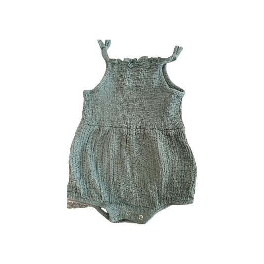 Grayson mini Girls Turquoise Romper Size: 12 months Turquoise