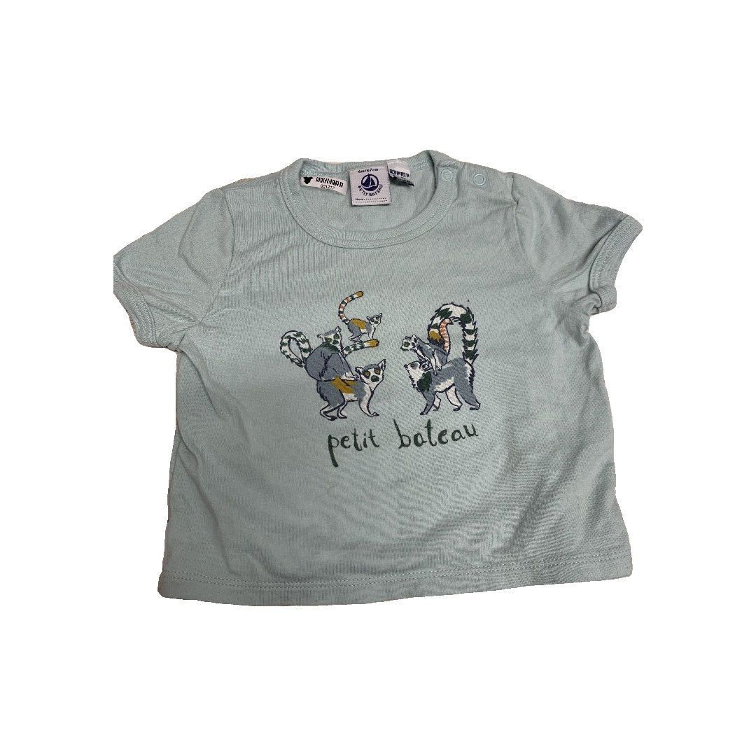 Petit Bateau Girls Turquoise T-Shirt Size: 3-6 months Turquoise