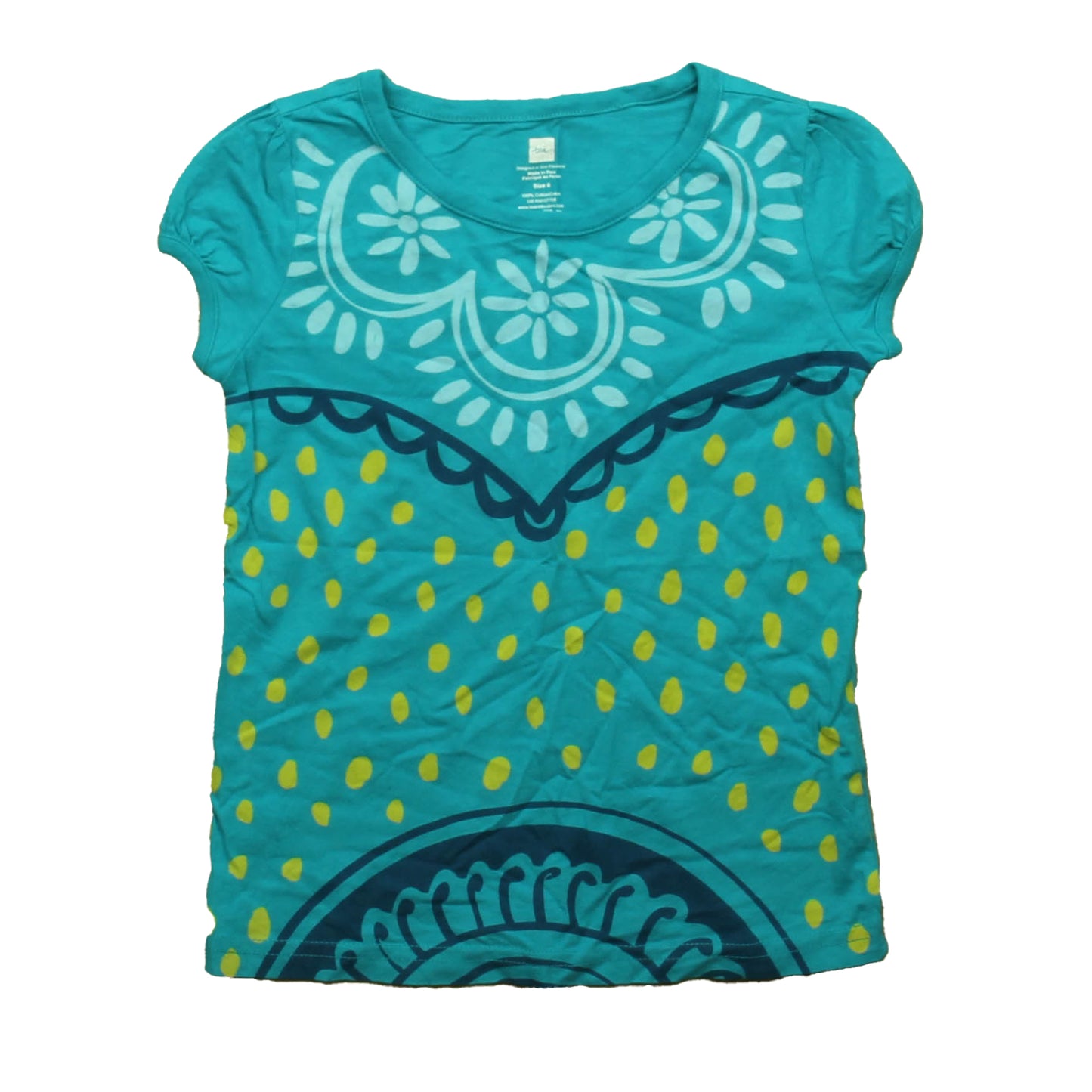 Tea Collection Girls Turquoise T-Shirt Size: 6 Years Turquoise