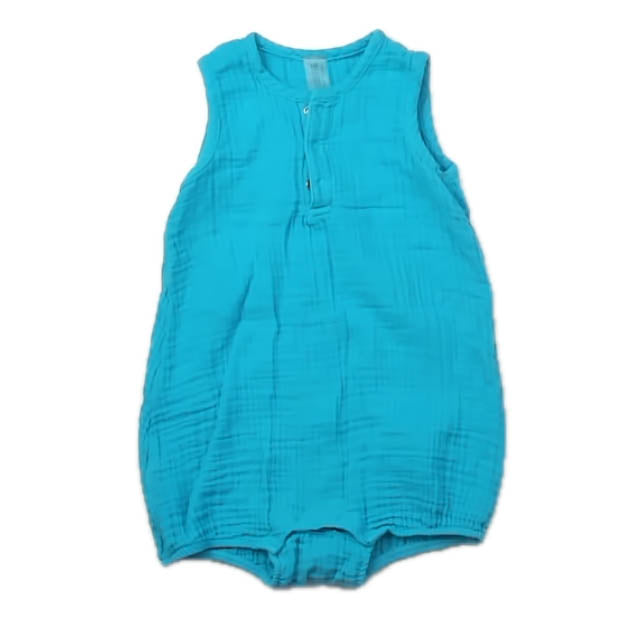Primary.com Boys Turquoise Romper Size: 6-12 Months Turquoise