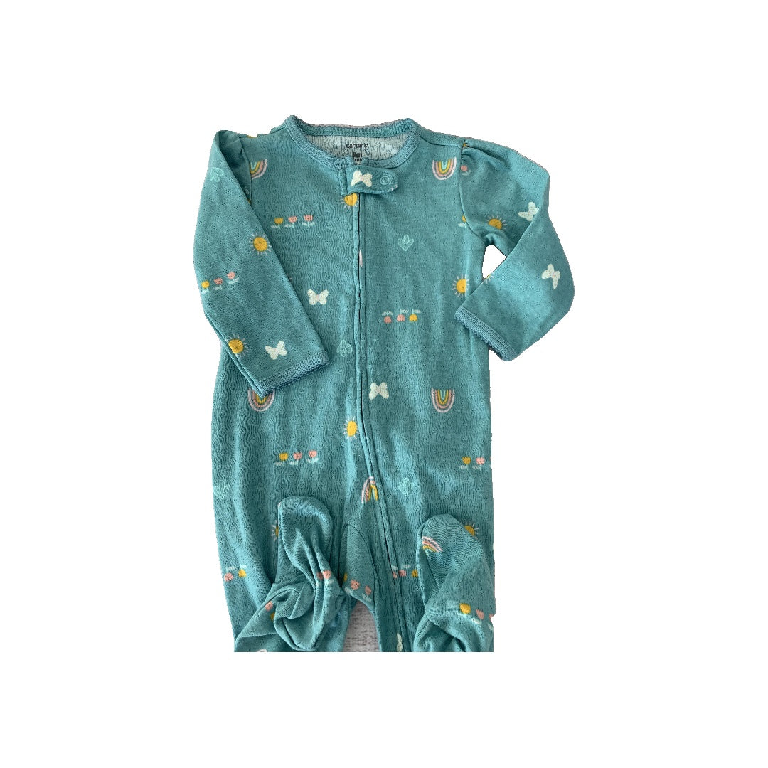 Carters Girls Turquoise Pajamas Size: 9 months Turquoise
