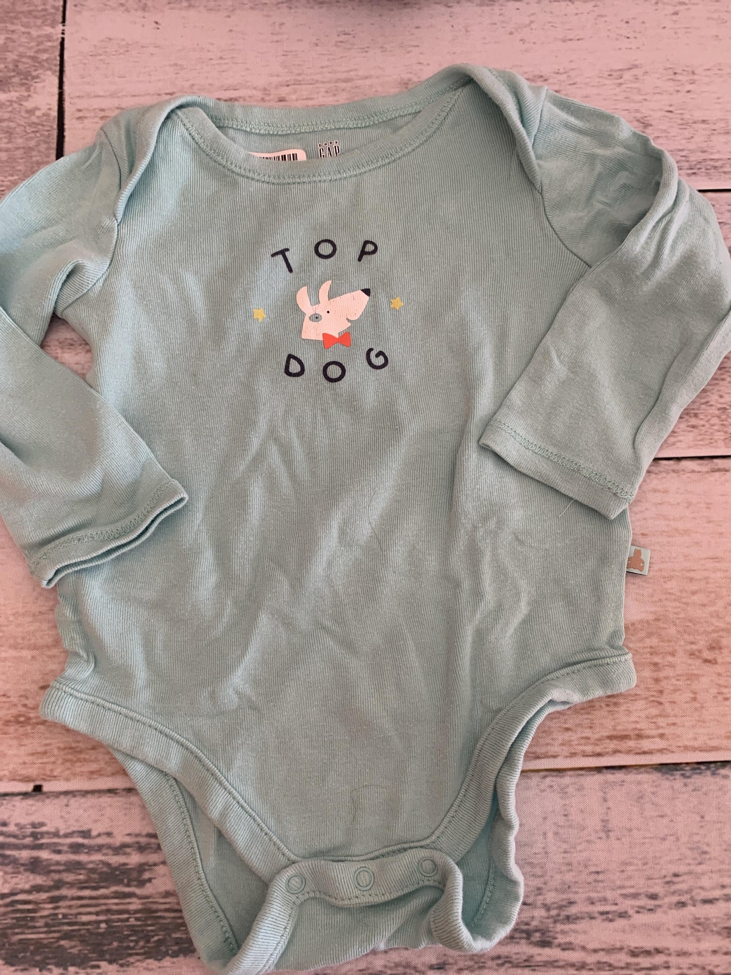 Gap Boys Turquoise Onesie Size: 6-12 months Turquoise