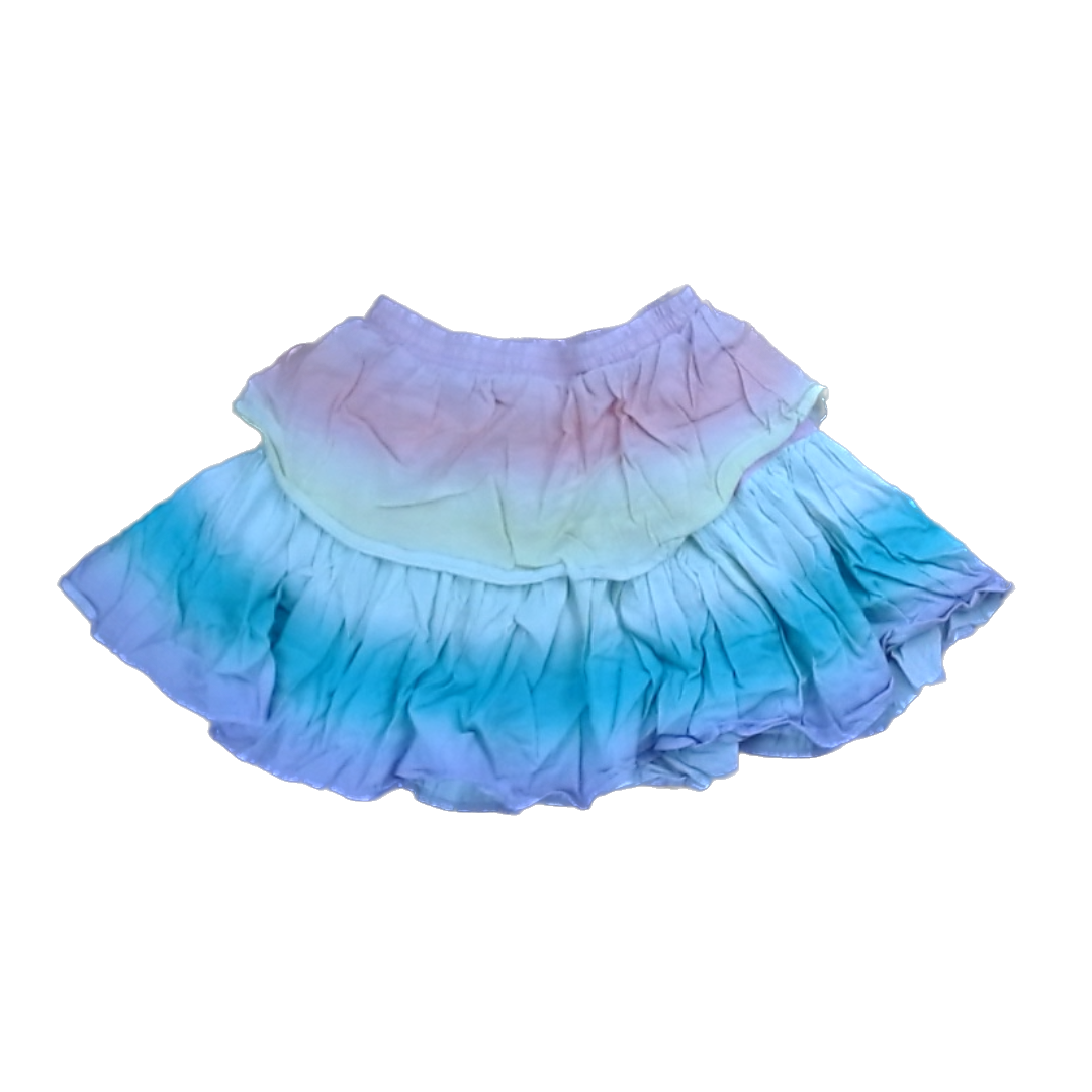 Rockets Of Awesome Girls Two Tiered Rainbow Ombre Skirt Size: 6 Years Two Tiered Rainbow Ombre