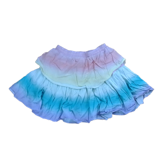 Rockets Of Awesome Girls Two Tiered Rainbow Ombre Skirt Size: 6 Years Two Tiered Rainbow Ombre