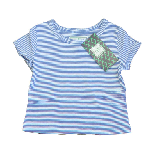 Classic Prep Girls Ultra Marine & White Stripe Short Sleeve Shirt Size: 2-5T Ultra Marine & White Stripe