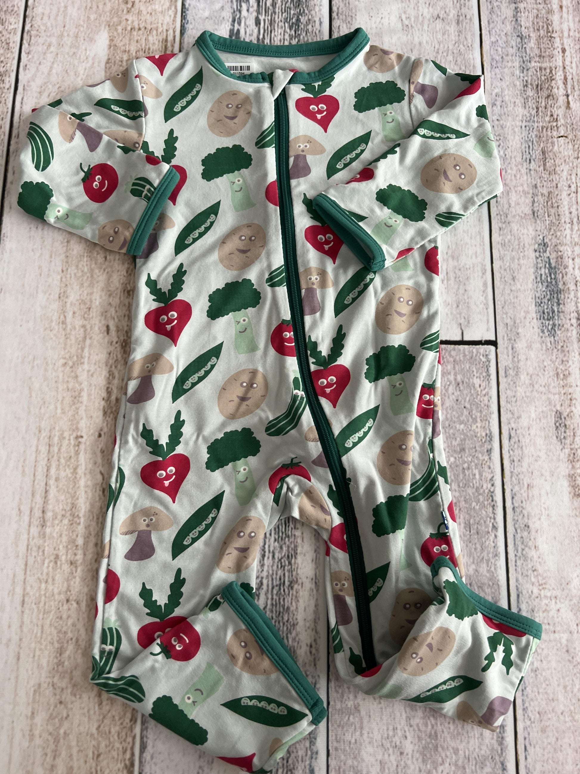 KicKee Pants Unisex Veggies Long Sleeve Outfit Size: 6-9 months Veggies