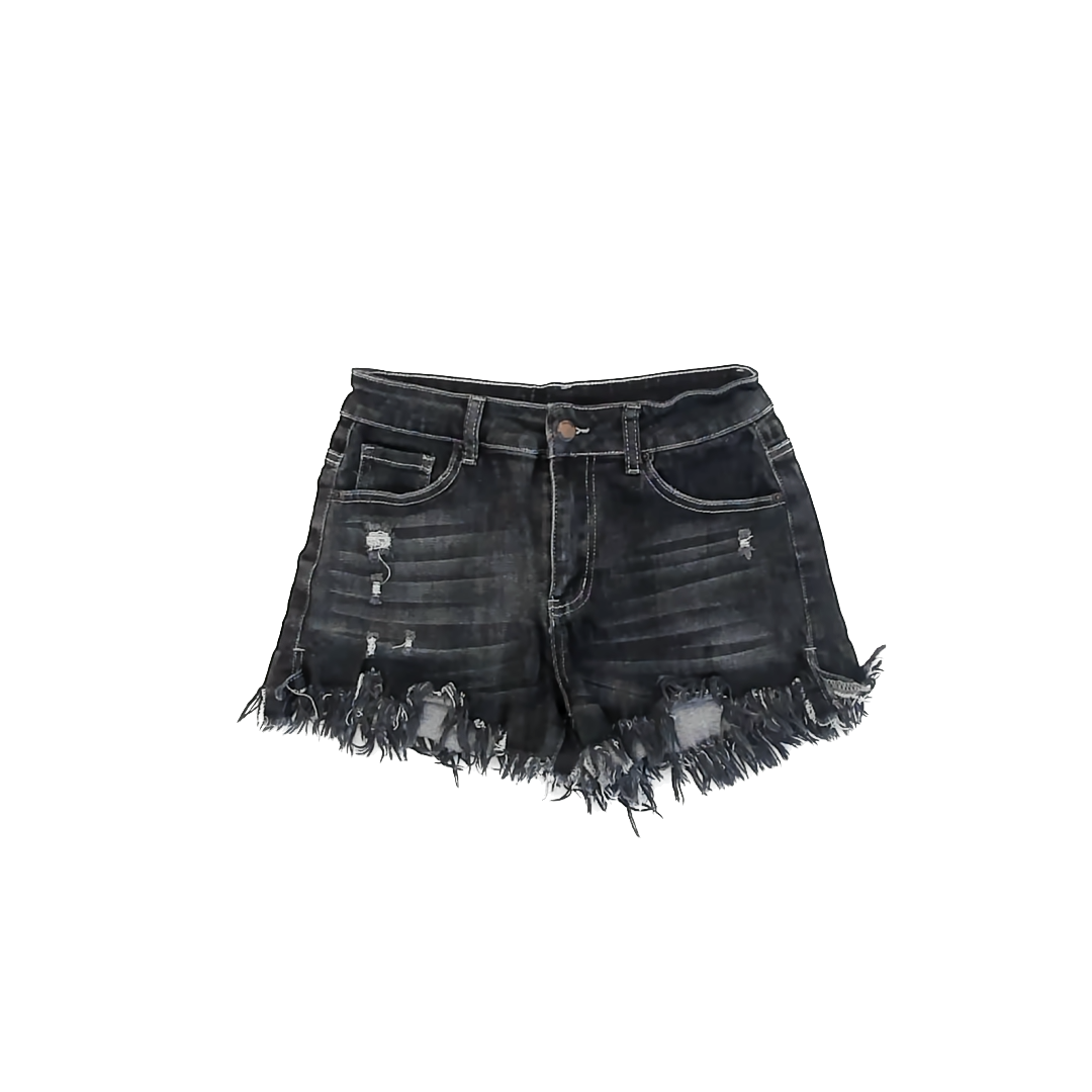 Unknown Girls Washed Black Jean Shorts Size: Adult Small Washed Black