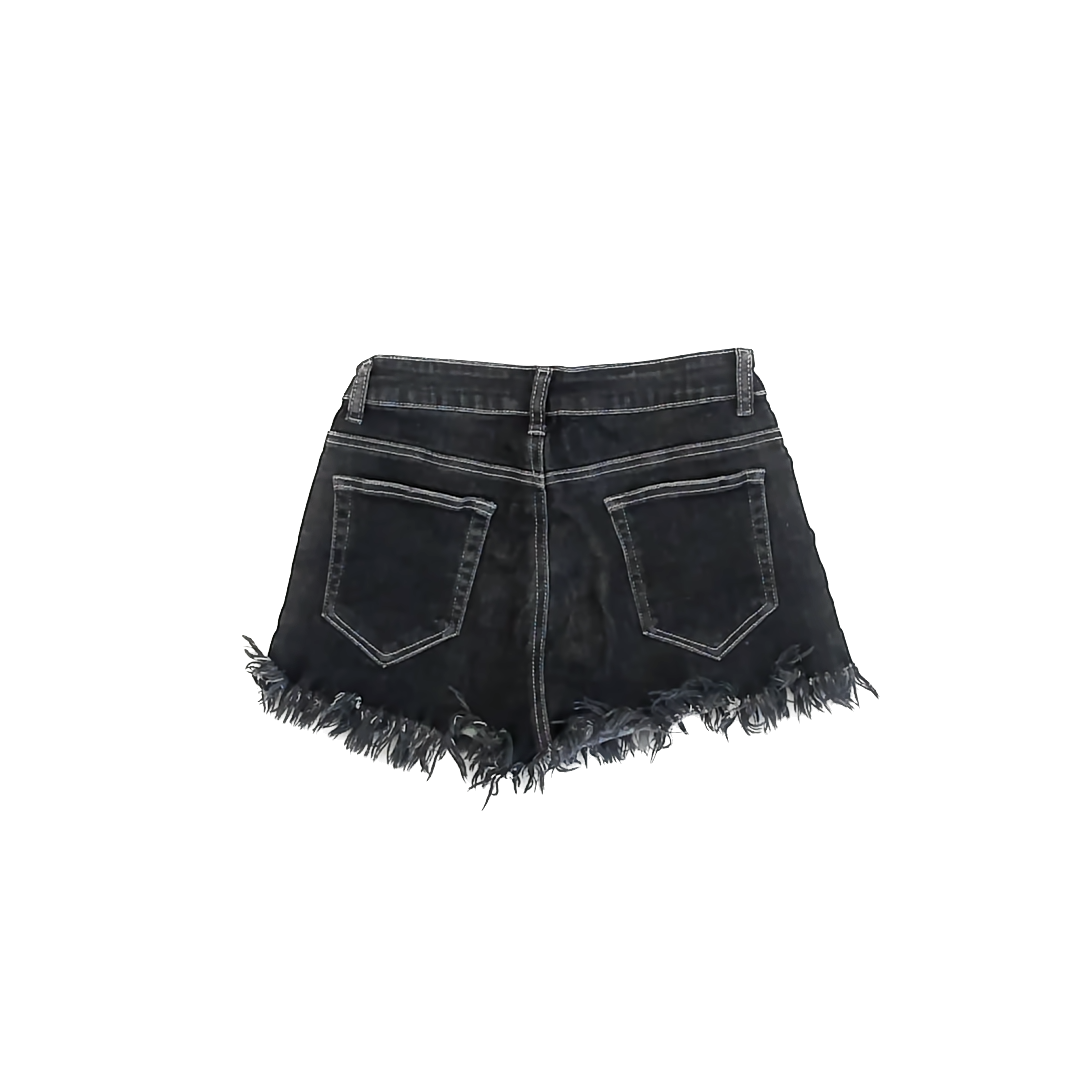 Unknown Girls Washed Black Jean Shorts Size: Adult Small Washed Black