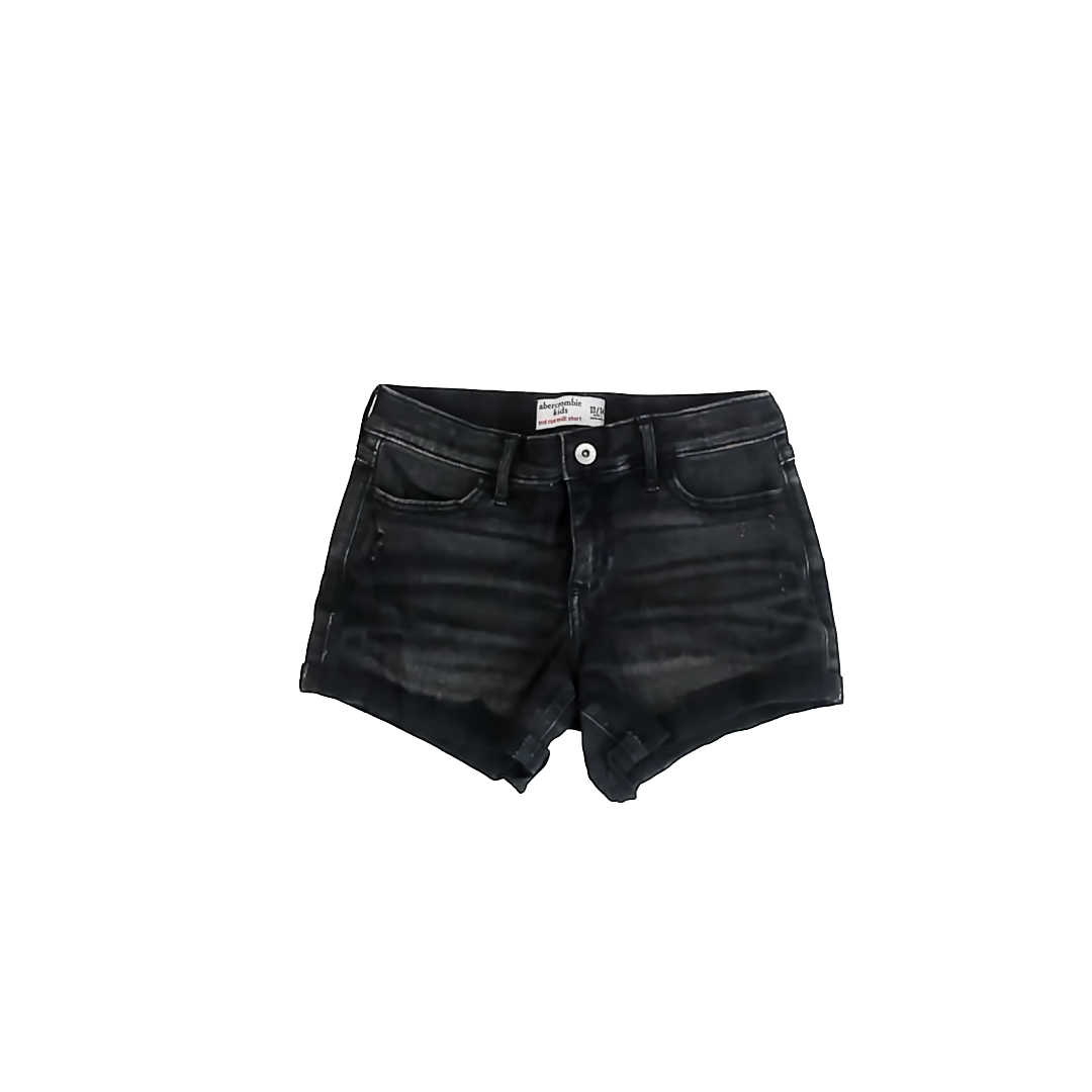 Abercrombie Kids Girls Washed Black Jean Shorts Size: 13/14 Washed Black