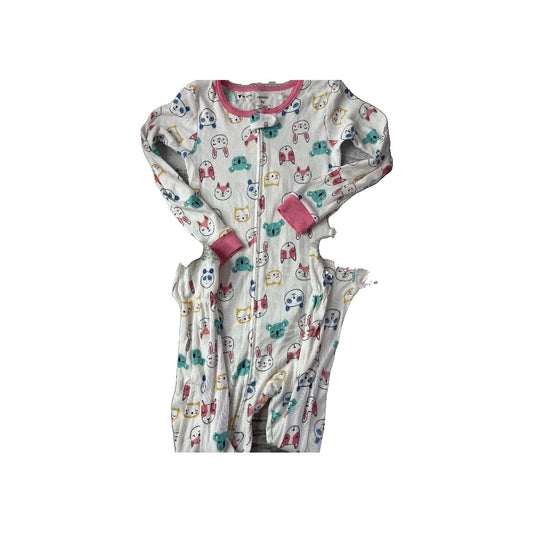 Carters Girls whiite | pink | animals Pajamas Size: 5T whiite | pink | animals