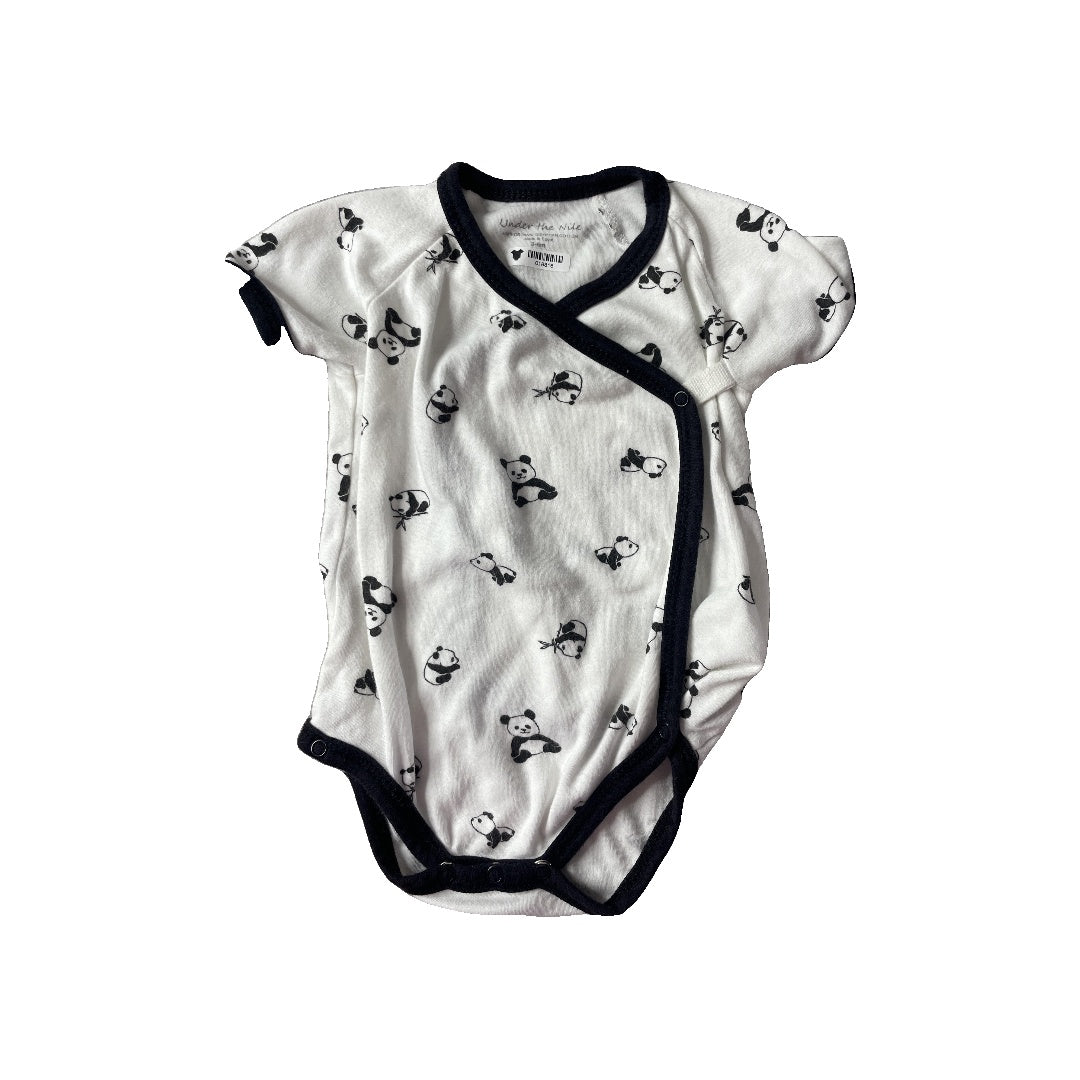 Under The Nile Unisex Whimsical | Black | pandas Onesie Size: 3-6 months Whimsical | Black | pandas