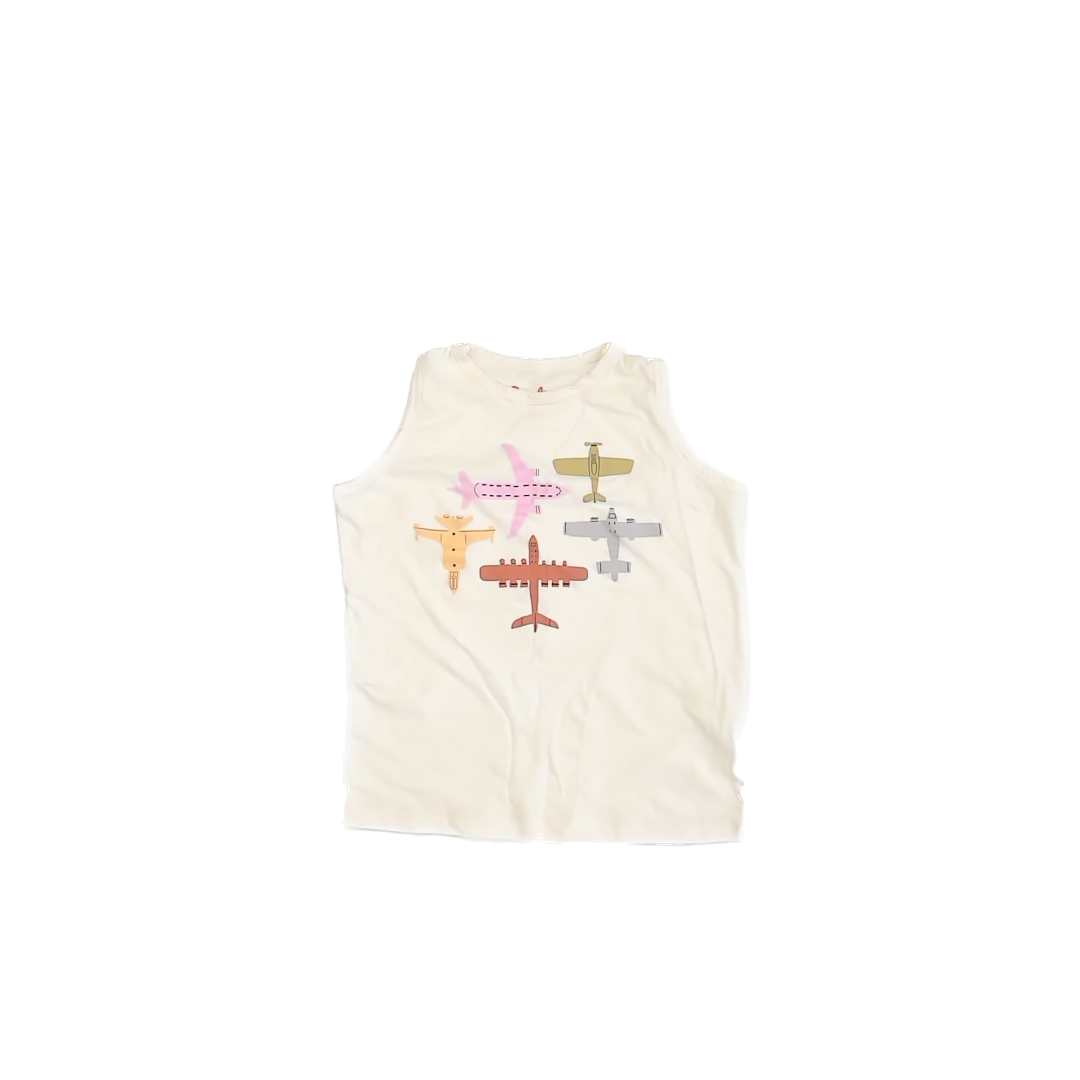 Piccolina Unisex White | Airplanes Tank Top Size: 8 Years White | Airplanes
