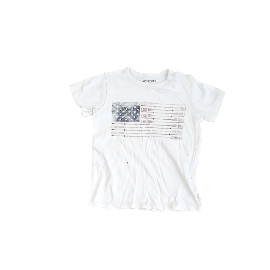 Crewcuts Boys White | American Flag T-Shirt Size: S (6-7) White | American Flag
