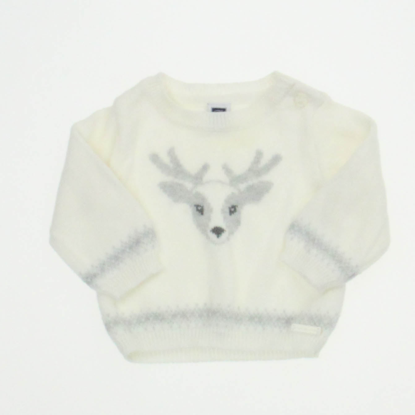 Janie and Jack Unisex White | Animal Sweater Size: 0-3 Months White | Animal