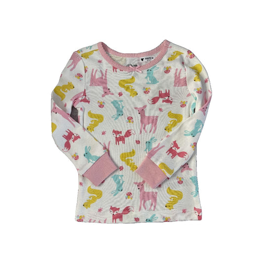 Little Me Girls White | animals | Yellow | pink | Light Blue Pajamas Size: 2T White | animals | Yellow | pink | Light Blue