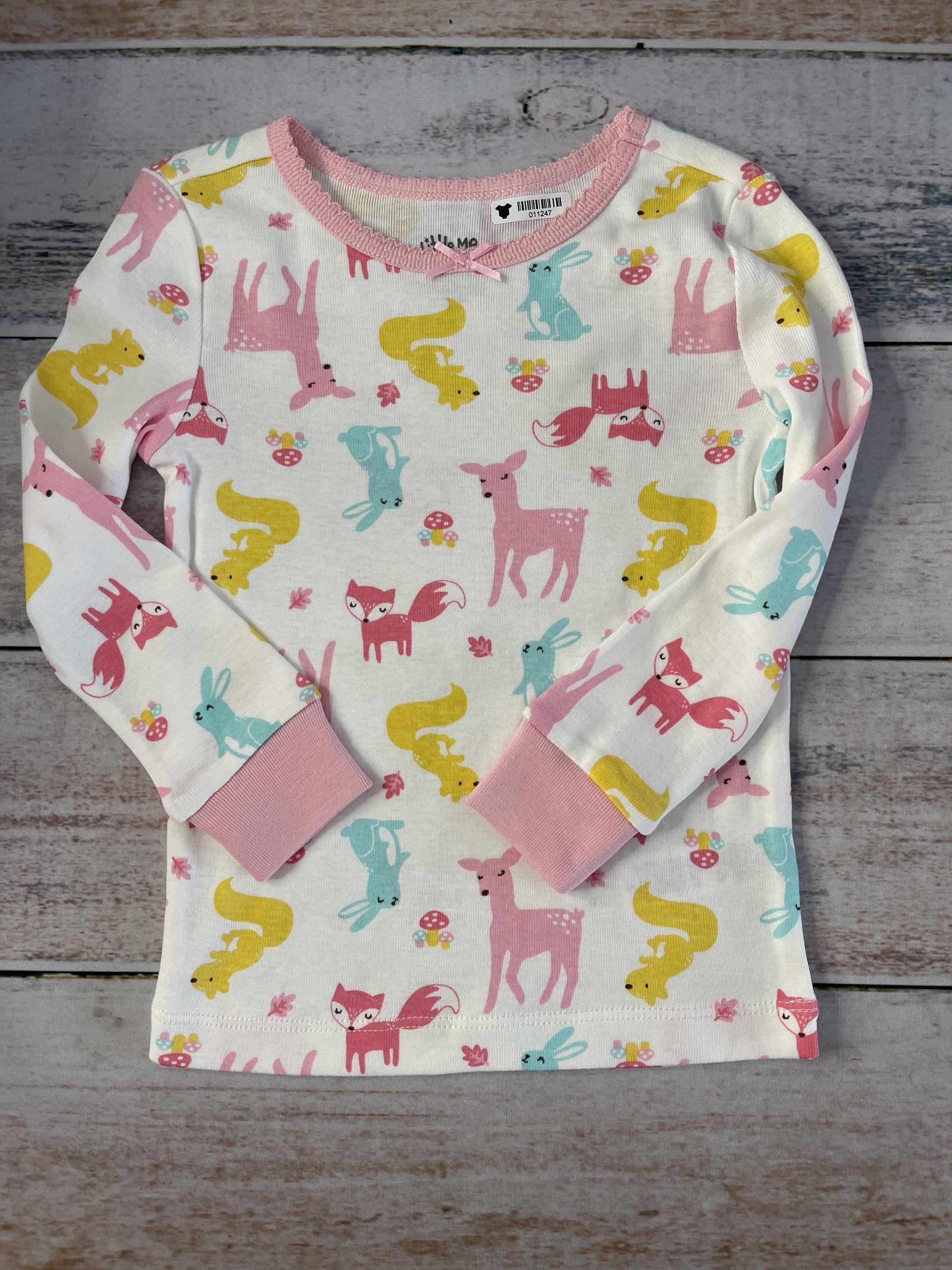 Little Me Girls White | animals | Yellow | pink | Light Blue Pajamas Size: 2T White | animals | Yellow | pink | Light Blue