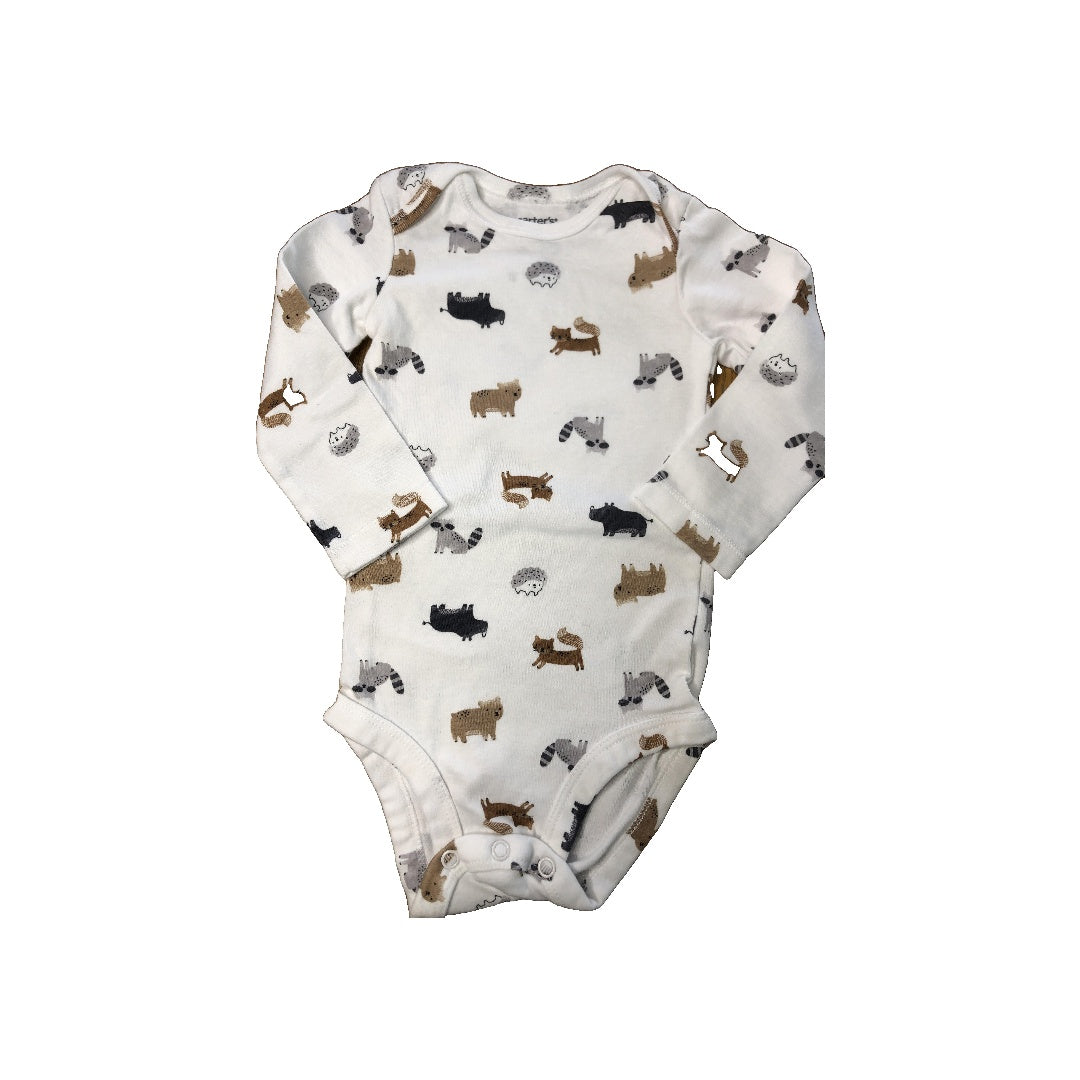 Carters Boys White | animals Onesie Size: 9 months White | animals