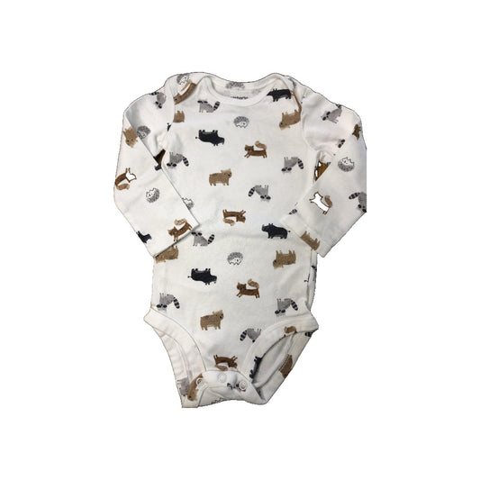 Carters Boys White | animals Onesie Size: 9 months White | animals