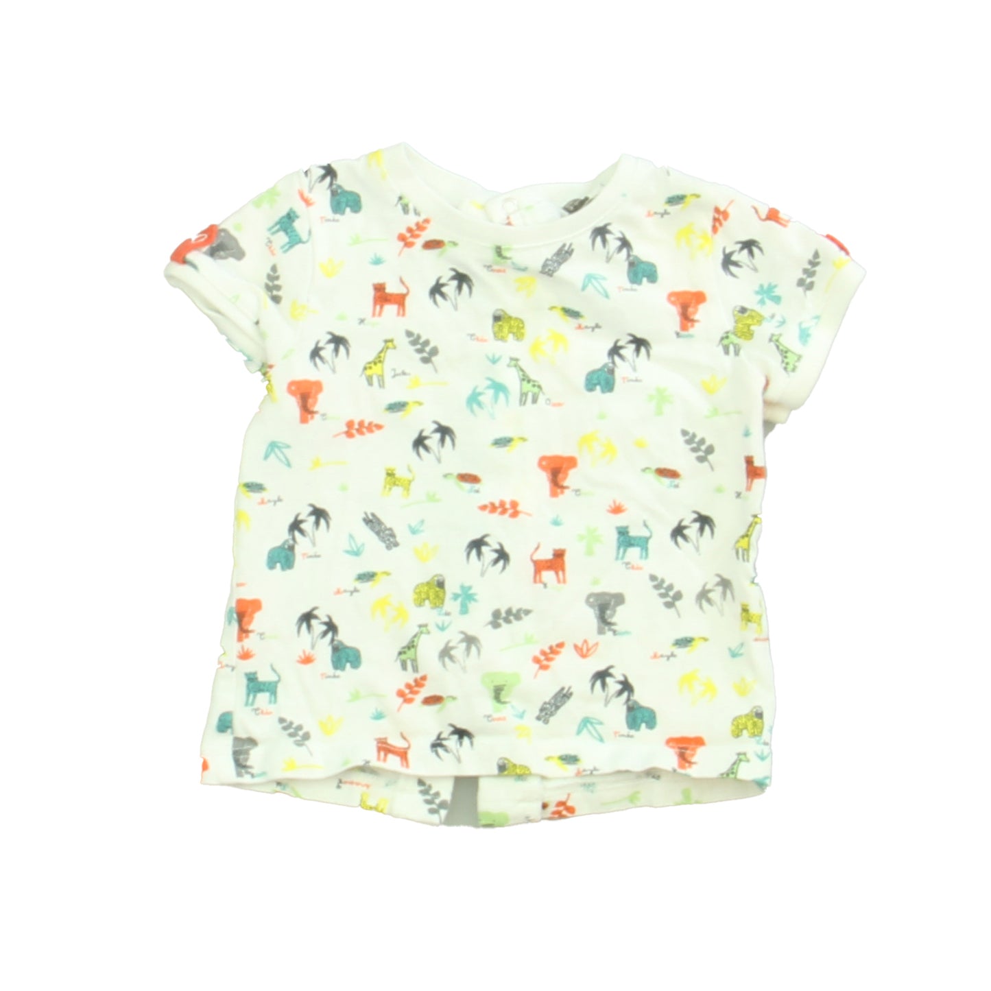 3 Pommes Boys White | Animals Shirt Size: 3-6 Months